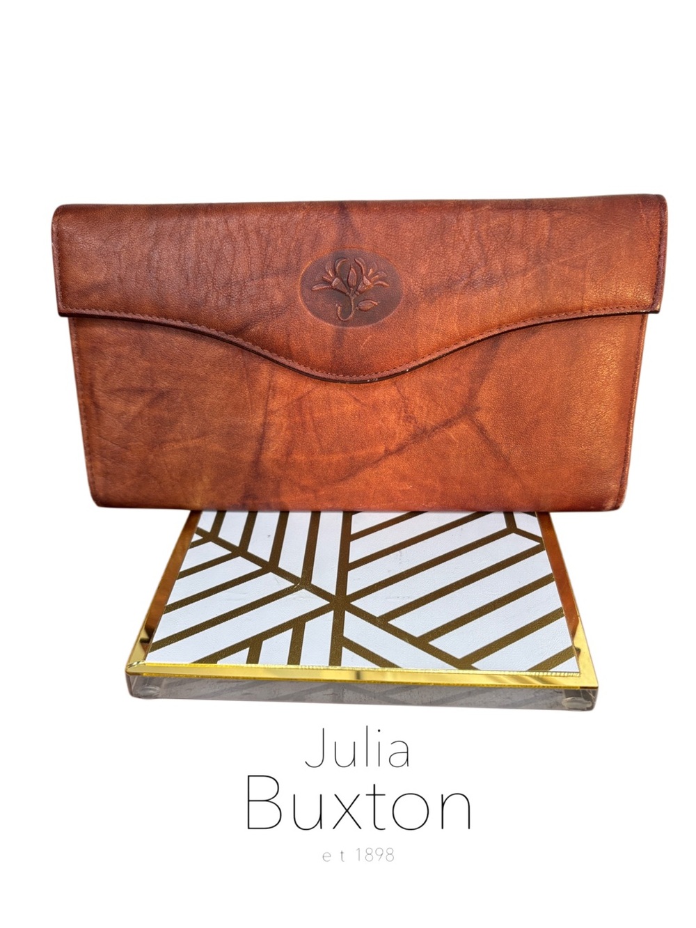 Buxton Vintage Brown Leather Clutch Wallet- unused, original inserts